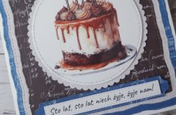 Kartka urodzinowa z tortem, dla mężczyzny