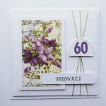 Kartka na urodziny z bzem ręcznie robiona - Kartka urodzinowa handmade z bzem