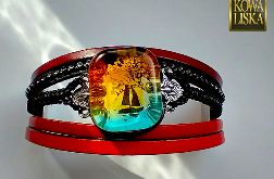 Samotny, czarny żagiel - bransoleta z żywicy i rzemieni