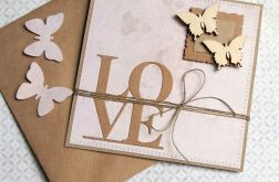 kartka ślubna lub miłosna : LOVE : butterfl