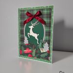 Kartka na Boże Narodzenie A5 zielona z reniferem - 