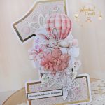 Kartka cyferka na roczek "Baby Bunny" GOTOWA - 