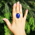 Srebrny pierścionek z lapis lazuli  - 