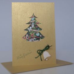 Kartka Boże Narodzenie Zielona Choinka