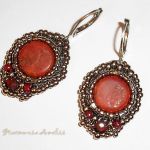 koral czerwony w ciemnym srebrze beading - 