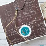 Kartka urodzinowa z tortem, dla mężczyzny - Tył kartki i tył etykietki