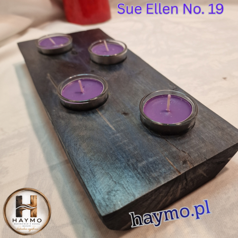 Świecznik drewniany buk Ozean szelak żywica Sue Ellen No. 19