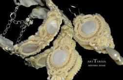 biżuteria ślubna sutasz perłowa,ecru