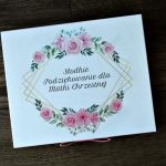 Podziękowanie komunijne pudełko na Merci Róż - 