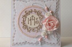 Komunijna kartka z pudełkiem - wzór