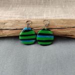 Zielone kolczyki w paski - Forest Glow - 2