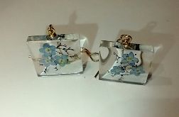 Słodki maj - kolczyki z żywicy, pozłacane