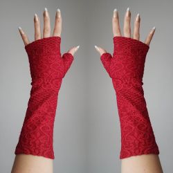 Rękawiczki Malinowe -Koronkowe-Love