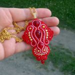 Naszyjnik-wisior Czerwono-Złoty - 