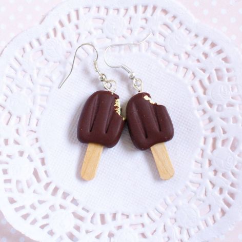 Lody na patyku kolczyki z modeliny