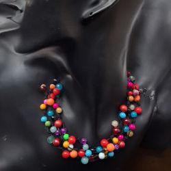 Multicolor naszyjnik sznurek i szkło