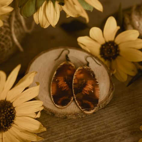 KOLCZYKI Z KWIATEM SŁONECZNIKA 