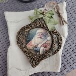 Świąteczna zawieszka retro z wizerunkiem Świętego Mikołaja - 3