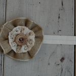 Opaska niemowlęca - Lniany kwiat - 