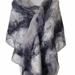 SZAL SZALIK JEDWABNO WEŁNIANY SZARY - Szal szalik dla kobiet