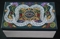 Ręcznie malowana szkatułka organizer WĄŻ