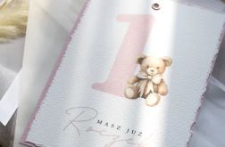 Kartka okolicznościowa na roczek z misiem