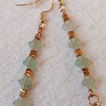 Ciemnozielone szyfonowe kolczyki - Ciemnozielone szyfonowe kolczyki