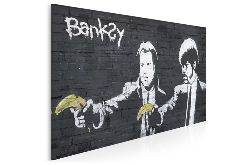 Obraz na płótnie - BANKSY FILM BANANY - 120x80 cm (20007)