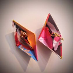 Kolczyki origami łódki kolorowe