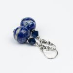 Kolczyki Lapis Lazuli 12mm, Swarovski bicone, srebro 925 oksydowane - Kolczyki Lapis Lazuli 12mm, Swarovski bicone, srebro 925 oksydowane 1