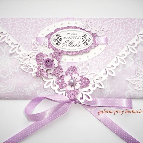 Kopertówka ślubna fioletowa