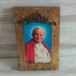 Obrazek z wizerunkiem Ojca świętego Jana Pawła II - Handmade obrazek na ścianę