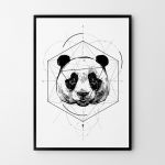 Plakat panda geometria 50x70 cm B2 - 