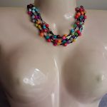 Multicolor naszyjnik sznurek i szkło - 