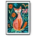 Orange cat wydruk ilustracji - 