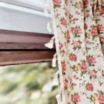 Zasłony gotowe lniane boho z frędzlami róże angielskie RETRO 150/240cm - 