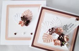 Kartka URODZINOWA łososiowo-brązowa