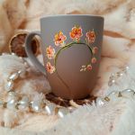 kwietny ogródek ręcznie malowany kubek 300 ml. - ręcznie malowane