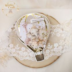 Urodzinowa kartka balonik "Beige Baby" GOTOWA