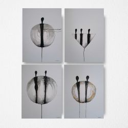 Postacie-cztery akwarele .