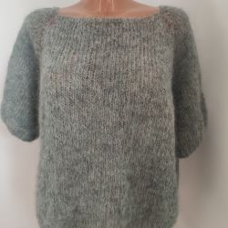 Lekki sweter z alpaki i  jedwabiu rozmiar S/M