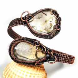 Bransoletka z miedzi z kwarcem z rutylem