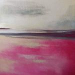 Abstrakcja z różem i złotem-obraz akrylowy 60/50 cm  - 