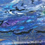 Ręcznie malowany pouring struktura 40 x 50 cm - Zbliżenie na strukturę farby