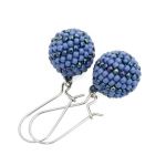 Kolczyki koralikowe kule beading stal chirurg - Kolczyki koralikowe kule  niebieskie spirala beading stal chirurgiczna 1