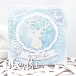 Kartka świąteczna z reniferem KBN2111 - śnieżki