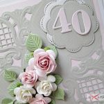 Kartka ROCZNICA ŚLUBU z cytatem - Kartka na rocznicę ślubu z różowo-białymi różami