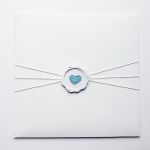 Kartka na Chrzest skromna ręcznie robiona - Pamiątka Chrztu w ozdobionej kopercie