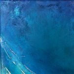 Granatowy mały obraz abstrakcyjny MadlivesXIV - morski obraz niebieski