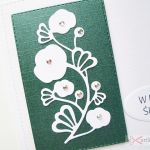 Kartka W DNIU ŚLUBU biało-zielona #1 - Kartka na ślub z białymi kwiatami